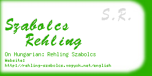 szabolcs rehling business card